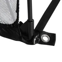 HOMCOM Baliza de Futebol sistema Pop Up com saco de transporte e estacas de fixação dim. 247L x 203l x 201,5H cm preto e branco(m-5)