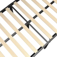 HOMCOM Estructura de Cama 90x200 cm con Cabecero y Piecero Base de Colchón con Space de Almacenamiento(m-11)
