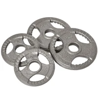 HOMCOM Discos de peso 2,5/2,5/5/5 kg, 4 pesos para musculação, discos de halteres em aço(m-1)