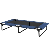 PawHut Cama elevada dobrável para cães, refrescante, cama de campanha com malha respirável 107x61x20cm azul escuro(m-7)