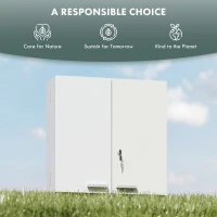 HOMCOM Wall Mount Medicine Cabinet with Key Lock, 3 Tier First Aid Cabinet with 2 Doors and 11 Storage Compartments, White(m-6)