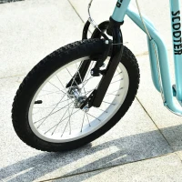 HOMCOM Patinete Infantil com guidão ajustável, rodas grandes e travão de mão, patinete urbano com rodas de 40,64 cm para meninos e meninas a partir de 5 anos Metal Azul(m-4)