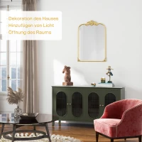 HOMCOM Wandspiegel, stijlvol, 60x3x87cm, Goudkleurig(m-4)