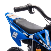 AIYAPLAY Moto électrique pour enfant moto cross pour enfants de 3 à 6 ans 2 moteurs 12V vitesse 5 km/h 109,5x60x72,5cm bleu(m-13)
