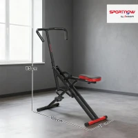 SPORTNOW Aparelho de Treino Abdominal Aparelho de Fitness Dobrável com Assento Ajustável para Braços Pernas 57x105x115 cm Vermelho(m-3)