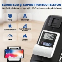 SPORTNOW Aparat de Vâslit, 16 niveluri de rezistență magnetică, șină din aluminiu, Bluetooth, compatibil APP.(m-6)
