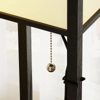HOMCOM LED vloerlamp met planken, dimbaar, kettingschakelaar & stekkerdoos, zwart(m-12)