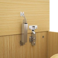 HOMCOM Baúl de Almacenaje 136L Banco de Almacenaje con Panel de Ratán Tapa Brazos de Soporte para Recibidor 100x40x45cm Roble(m-12)