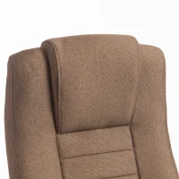 Vinsetto Silla de Oficina Ergonómica Reclinable Giratoria en Tejido Efecto Lino con Reposacabezas Marrón(m-9)