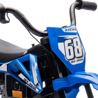 AIYAPLAY Moto électrique pour enfant moto cross pour enfants de 3 à 6 ans 2 moteurs 12V vitesse 5 km/h 109,5x60x72,5cm bleu(m-12)