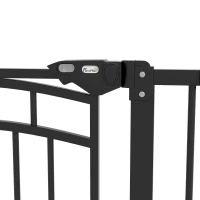 PawHut Barreira de segurança para cães barreira de escada extensível dupla trava 74-80 x 76 cm preto(m-5)
