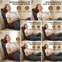 HOMCOM Scaun de Masaj cu Încălzire, Shiatsu și Frământare pentru Spate, Vibrație pentru Șolduri și Coapse, Negru(m-6)