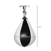 SPORTNOW Pera de velocidade de boxe saco de pancada para adultos com suporte com rótula giratória 360° bomba montagem em parede ou teto preto e branco(m-3)