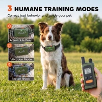 PawHut Dog Training Collar with 3200Ft Remote Range, Anti Barking Device with 3 Modes, IPX7 Waterproof, Rechargeable(m-4)