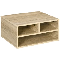 HOMCOM Organizador de mesa aspeto madeira com 3 compartimentos, suporte para impressora dim. 47L x 40l x 22,5H cm(m-1)