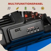 AIYAPLAY Carro elétrico infantil 12 V, com reboque, luzes LED, música e buzina, para crianças de 3-8 anos, Azul claro(m-5)