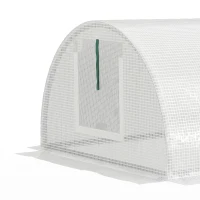 Outsunny Foliekas, Mini-Tunnelkas met Net-Vensters, UV-bestendig, Kunststof-Folie, 200 x 80 x 45 cm, Wit(m-10)