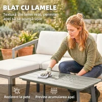 Outsunny Set de Grădină din 3 Piese, Mobilier de Exterior, Maro(m-6)