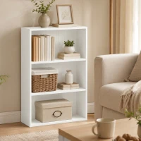 HOMCOM Estante de arrumação com 3 compartimentos e prateleira ajustável, 60 x 24 x 93 cm, branco(m-4)