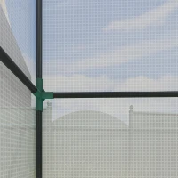 Outsunny Mini-kas, aanleunkas met roldeur en netramen, UV-bestendig, voor bloemen, zaailingen, planten, Wit(m-10)