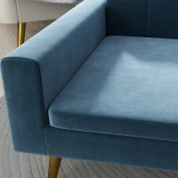 PawHut Sofá para cão cama para cão design escandinavo almofada macia pés metal dourado 94 x 59,5 x 31,5 cm veludo sedoso azul(m-5)