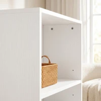 HOMCOM Libreria con 3 scomparti e ripiano regolabile, 60x24x93 cm, Bianco(m-9)