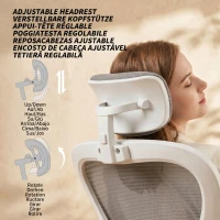 HOMCOM Bürostuhl Ergonomischer Schreibtischstuhl mit Hochklappbaren Armlehnen, Verstellbarer Lendenwirbelstütze Grau(m-6)