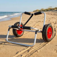 HOMCOM Carrinho de transporte trolley para kayak, stand-up paddle, canoa estrutura em alumínio dim. 70L x 40L x 42H cm(m-2)