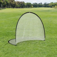 HOMCOM Baliza de Futebol sistema Pop Up com saco de transporte e estacas de fixação dim. 247L x 203l x 201,5H cm preto e branco(m-6)