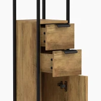 HOMCOM Freestanding Bathroom Cabinet, Tall Bathroom Storage Cabinet with Drawers and Shelves, Linen Storage, Brown(m-11)