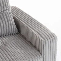 HOMCOM 2-zits slaapbank met cordbekleding, om te bouwen tot bed, 2 kussens, zijvakken, 157 x 190 cm, lichtgrijs(m-9)