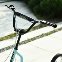 HOMCOM Patinete Infantil com guidão ajustável, rodas grandes e travão de mão, patinete urbano com rodas de 40,64 cm para meninos e meninas a partir de 5 anos Metal Azul(m-5)
