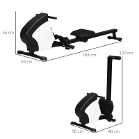 Remoador de apartamento dobrável - Aosom.fr x FFHandball - 8 níveis de resistência magnética, ecrã LCD - aço preto e branco(m-3)