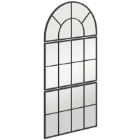 HOMCOM Wandspiegel, Raamspiegel, Drieluik, Metalen Frame, 76 x 53 cm, Zwart(m-10)