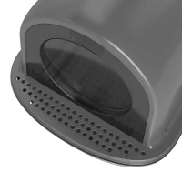 PawHut Maison de Toilette pour Chat Bac à Litière Fermé, Nettoyage facile, Bac Acier Inoxydable, 52,4x41,3x39,9cm, gris foncé(m-12)