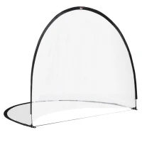 HOMCOM Baliza de Futebol sistema Pop Up com saco de transporte e estacas de fixação dim. 247L x 203l x 201,5H cm preto e branco(m-7)