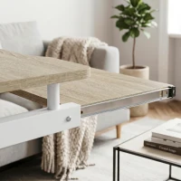 HOMCOM Escritorio para Ordenador con 4 Ruedas Bandeja Deslizante para Teclado Color Roble(m-6)