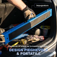 HOMCOM Set di 2 Cavalletti da Lavoro Pieghevoli con Superficie Antiscivolo in EVA per Lavori di Segatura, Blu e Nero(m-5)