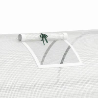 Outsunny Foliekas, Mini-Tunnelkas met Net-Vensters, UV-bestendig, Kunststof-Folie, 200 x 80 x 45 cm, Wit(m-13)