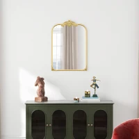 HOMCOM Wandspiegel, stijlvol, 60x3x87cm, Goudkleurig(m-7)
