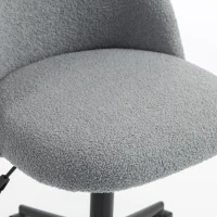 HOMCOM Cadeira de Escritório Giratória em Pelo Teddy, Altura Ajustável, Rodízios, Espuma de Alta Resiliência, Cinza(m-8)