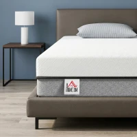 HOMCOM Matratze 140x200cm H3 mittelfest 20 cm Höhe Ergonomisch, Atmungsaktiv  aus Gel-Memory-Schaumstoff, Öko-Tex & CertiPUR(m-10)