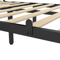 HOMCOM Estructura de Cama 90x200 cm con Cabecero y Piecero Base de Colchón con Space de Almacenamiento(m-12)