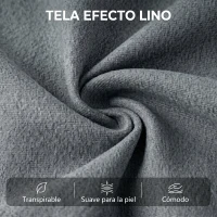 HOMCOM Sillón Eléctrico Elevador Reclinable 135° en Tejido Efecto Lino con Reposapiés Gris(m-7)
