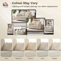 HOMCOM 2 Seater Sofa, Corduroy Small Couch with Spring Cushion, Wide and Deep Seat, Beige(m-7)