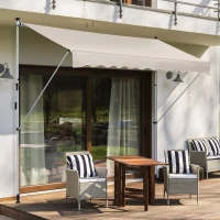 Outsunny Tenda da Sole a Bracci 4x1.2m con Manovella e Struttura Telescopica, Cachi(m-10)