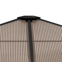 Outsunny Paviljoen tuinpaviljoen partytent incl. zijdelen PC dak aluminium 3 x 3 m(m-12)