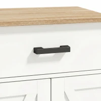 HOMCOM Aparador Buffet Armario de Cocina Estilo Granja de 140 cm con 2 Cajones y 2 Armarios Blanco(m-6)