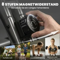 SPORTNOW 3 in 1 Heimtrainer Fahrrad Klappbar Leise Liegeergometer mit LCD Monitor Bluetooth Herzfrequenz Sensor Widerstandsband(m-6)