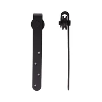 HOMCOM Kit para Porta Deslizante Sistema Embutido para Portas Espessura 20-25 mm Largura Máx. 0,9 m Carga Máx. 20 kg Aço Preto(m-4)